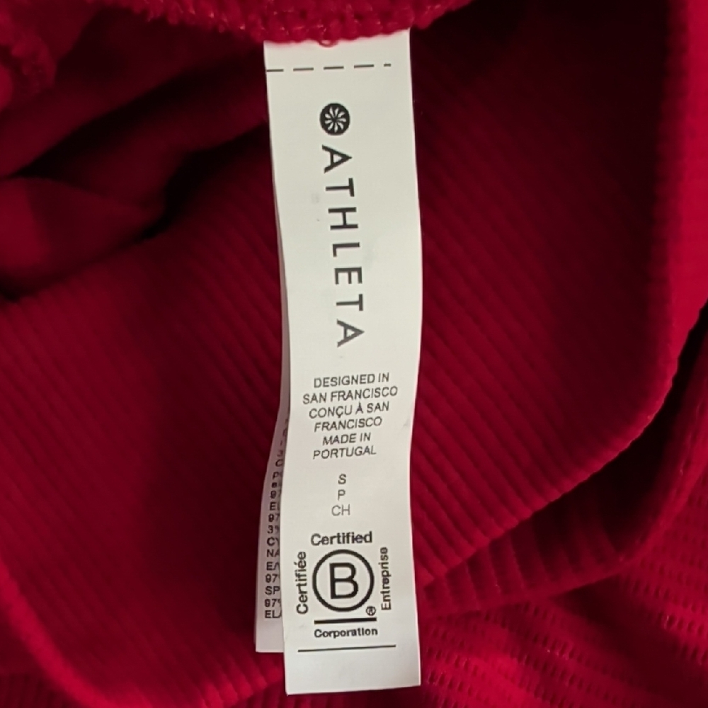 💜 Athleta Flurry Seamless Turtleneck Top Red EUC - Picture 6 of 6
